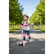 Vardem Işıklı Scooter Pembe Dizlik Dirseklik Seti Hediye