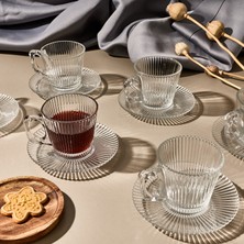 Krd Home 6'lı Çay Fincan Seti - Şeffaf - 120 ml