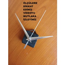 Cnr Shop Saat Mekanizması, 14 mm Şaft Boyu Sessiz Çalışır Saat Makinesi Akrep-Yelkovan-Saniye-(Askılı)