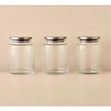 Feyza Design 3'lü 750 ml Metal Kapaklı Vakumlu Saklama Kavanoz Seti