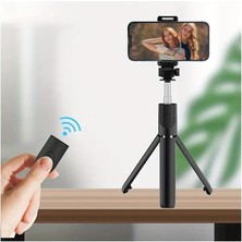 Skygo GA66 3in1 Bluetooth Selfie Çubuğu Canlı Yayın Standı Telefon Tutucu Katlanabilir Genişletilebilir Deklanşörlü Monopod