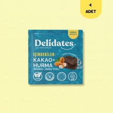 Bademli & Deniz Tuzlu Hurmalı Bitter Çikolata | Şekeri Meyveden x 4 Adet