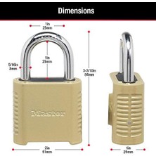Skygo 875D Ağır Iş Dış Mekan Kombinasyon Kilidi, 5 cm Geniş, Pirinç Kaplama