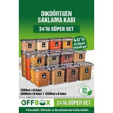 Feyza Design Çoklu Saklama Kabı Seti, 24 Adet, 48 Parça, 1,2-3,2 Litre, Hediyeli