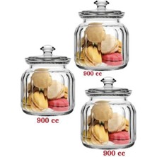 Feyza Design Viva Cam 3'lü Saklama Kabı Seti, 900CC, Şık ve Dayanıklı Tasarım