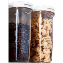 Feyza Design Set 2 Beyaz Saklama Kabı, 8X18 Cm, 1,3 L, Pratik ve Şık Ev Gereçleri