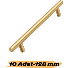 Nzb 10 Adet (128 Mm) Mobilya Mutfak Çekmece Dolap Dolabı Kulbu Kulpu Kulpları Soft Altın Metal