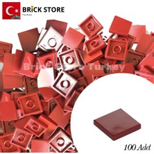 LEGO Yedek PARÇALAR,100 Adet 2x2 Tile Düz Fayans Parçası, Bordo (Dark Red ), 3068