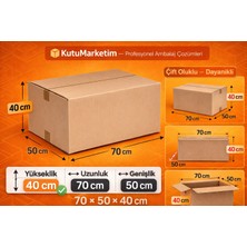 70X50X40 Çift Oluklu Koli 5 Adet - Taşınma Kolisi - Depolama & Kargo Kolisi - Ağır Yük Taşıma Kolisi - Kutumarketim