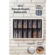 Feyza Design Pratik 12'li Kendinden Yapışkanlı Baharatlık Takımı, Şık ve Kullanışlı Design