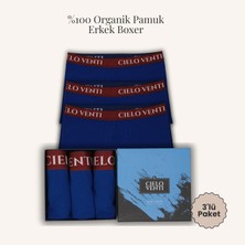 Cielo Venti Night Collection | 3'lü Organik Pamuk Erkek Boxer