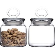 Feyza Design 2'li Cam Kapaklı Küçük Kavanoz Seti, 575CC, Şık ve Kullanışlı Tasarım