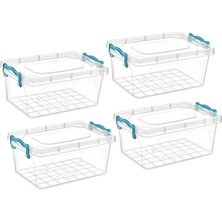 Feyza Design Dikdörtgen Saklama Kabı Seti, 5,5 L, 4'lü, Pratik ve Şık Depolama