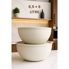 Feyza Design Yumuşak Kapaklı Saklama Kabı Seti, 8,5l ve 6l, Pratik ve Dayanıklı