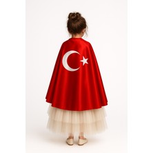 Parti Kırtasiye Türk Bayraklı Kırmızı Pelerin 23 Nisan 29 Ekim 10 Kasım 19 Mayıs Gösteri Kıyafetleri