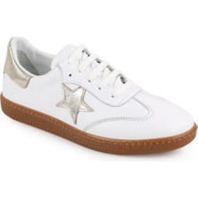 Libero L075.2325 Hakiki Deri Yıldız Detaylı Kauçuk Taban Retro Kadın Sneaker