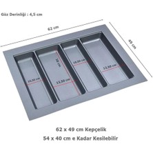Feyza Design Çekmece Içi Düzenleyici, Kaşıklık ve Kepçelik, 57X40 Cm'e Kadar Kesilebilir