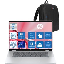 Hp Omnibook x Flip 2-In-1 Next Gen Aı Intel® Core™ Ultra 7 258V 32GB 256GB SSD Intel® Arc™ 140V Gpu 16" 3k (2880 x 1800), OLED 120Hz 0,2ms 500NIT WIN11HOME Dokunmatik BILGISAYARBT0F2EAH11+ZETTAÇANTA