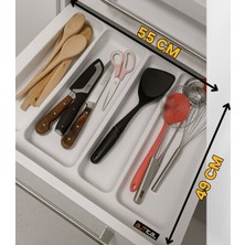 Feyza Design Beyaz Lüx Çekmece Içi Kepçelik, Ayarlanabilir Boyut, Şık ve Kullanışlı