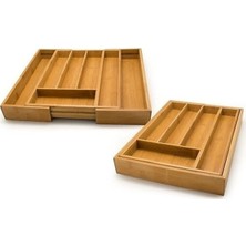 Feyza Design Bambu Ayarlanabilir Çekmece Içi Kaşıklık, Organizer, Pratik ve Şık Tasarım