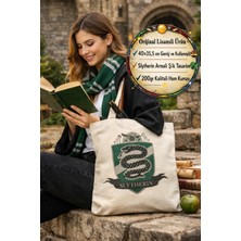 Toyfest Harry Potter Slytherin Bez Çanta Warner Bros Lisanslı 40X35,5CM 200GR Ham Tote Transfer Baskı