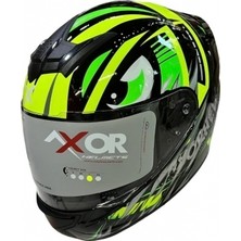 Axor Rage Trogon-E CE2205 Dot FMVSS218 Motosiklet Kaskı Siyah - Yeşil - Sarı