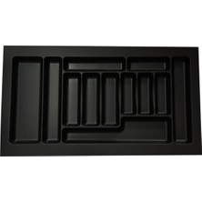 Feyza Design Çekmece Içi Düzenleyici, Siyah Kaşıklık ve Kepçelik, Ayarlanabilir 85 cm