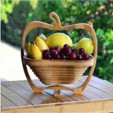 Feyza Design Katlanabilir Bambu Meyve ve Ekmeklik, Şık ve Fonksiyonel Tasarım