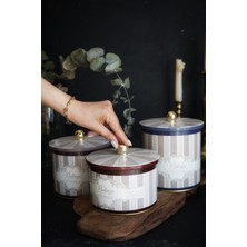 Feyza Design ERB30V5 Yuvarlak Kutu 3'lü Set Ø140, Topuz Kulp, Şık ve Kullanışlı Tasarım