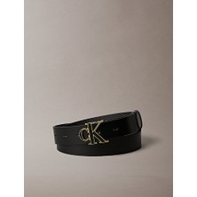 Calvin Klein Kadın Round Ck Buckle 30MM Inlay Kemer