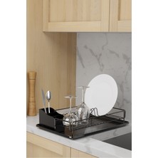 Feyza Design Şık Siyah Tek Katlı Tabaklık, Pratik ve Kullanışlı Bulaşıklık Standı
