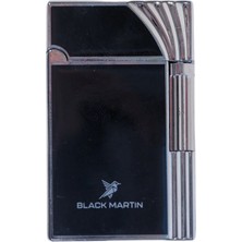 Black Martin Soft Flame Çakmak Siyah-Gümüş BM443