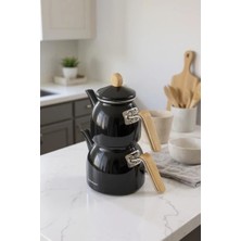 Bambum - Sultan Bambu Kulplu Emaye Çaydanlık Takımı