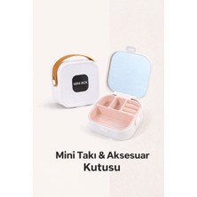 Bak Gel Al Premium Mini Takı Kutusu Aynalı – Seyahat Boy Bölmeli Mücevher Organizer - Beyaz