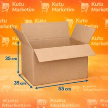 55X35X35 Çift Oluklu Koli 5 Adet - Arşiv Kolisi -Kargo Kolisi - Taşınma Kolisi -Kutumarketim