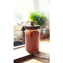 Feyza Design Cam Akasya Vakum Kapaklı Saklama Kabı, 700 Ml, Çok Amaçlı ve Şık Tasarım