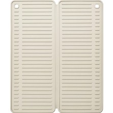 Feyza Design Katlanabilir Bej Bulaşık Kurutma Örtüsü 51X42 Cm, Kaymaz Alt Mat