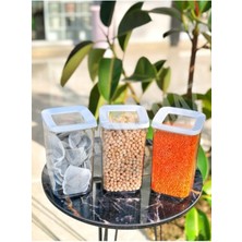 Feyza Design Set Halinde 9 Adet, 1200 ml Vakumlu Dikdörtgen Saklama Kabı