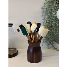 Feyza Design Doğal Ahşap Kaşıklık ve Kepçe Seti, Şık ve Işlevsel Tasarım