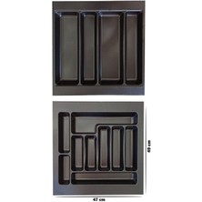 Feyza Design 2'li Düzenleyici Set, Siyah Kepçelik ve Kaşıklık, E Kesilebilir, 47X49 cm