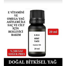 Ems E.M.S HİNT YAĞI 20 ml - % 100 Saf Soğuk Pres (Castor Oil)
