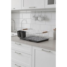 Feyza Design Pratik Tek Katlı Bulaşıklık Tabaklık, Oluklu Tepsi, Beyaz, KB088