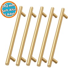 Nzb Soft Altın Metal (5 Adet) Mobilya Mutfak Dolap Çekmece Dolabı Kulbu Kulpu Kulpları 192MM