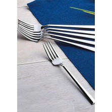 Sprenda 6 Adet Tatlı Çatalı Meyve Çatalı Lüx Çubuk Düz Model (Paslanmaz Çelik)