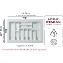 Feyza Design Çekmece Içi Antibakteriyel Kaşıklık, Beyaz, 64-58X49-40 Cm, 70’li Modül