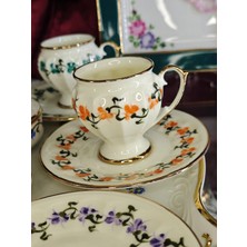 Manushum El Boyama Porselen Mine Kahve Fincanı-Turuncu 1 Adet