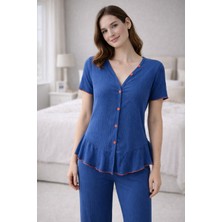 Fames Bürümcük Düğmeli Pijama Takım