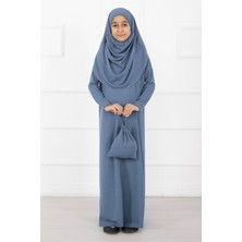 Md Tesettür Çocuk Namaz Elbisesi Bebe Mavisi