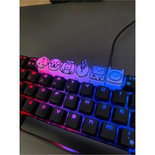 Adventure Time Mekanik Klavye Tuş Takımı - 6'lı Özel Tasarım Artisan Keycap Seti