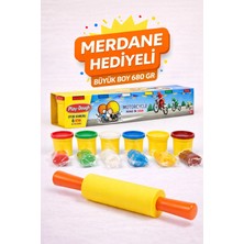 Heroes Dough Oyun Hamuru 6'lı Set 6 Renk 680 gr Merdane Hediyeli - Eğitici Yumuşak Okul Öncesi Oyun Hamuru